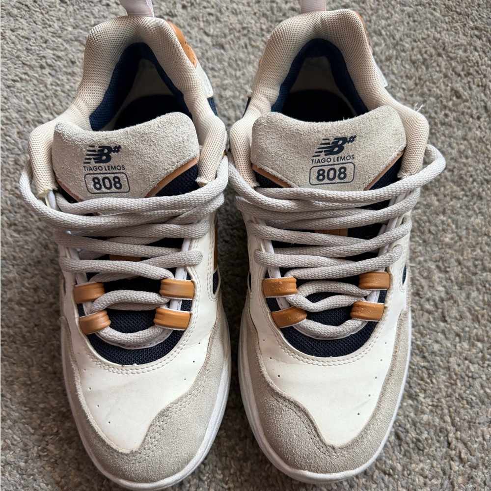 New Balance 808 Tiago Lemos Cream and Navy Sneakers